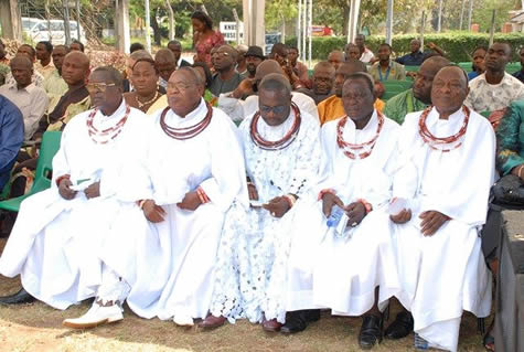 On frontline: The traditional delegation who accompanied Chief Igbinedion